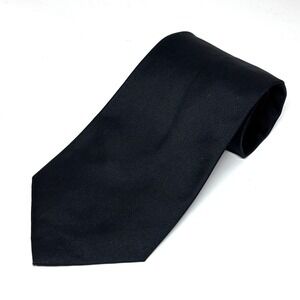 Cezani Necktie Mens Black Ribbed Silk Handmade Classic Formal Wedding Minimalist